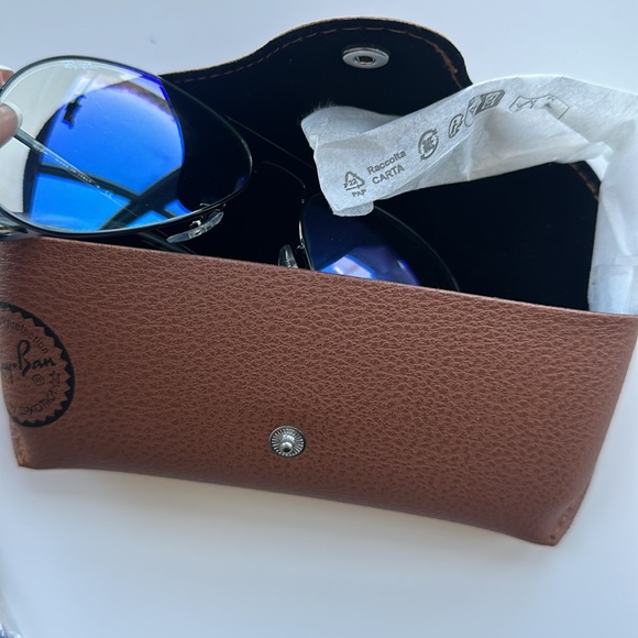 Ray-Ban Aviator Metal Ii 3689 Sunglasses - 9148BF Black Clear/blue Light Filter - Picture 7 of 8
